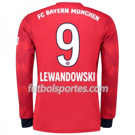 Camisetas Bayern de Múnich Lewandowski 9 Primera Equipacion 2018/2019 Manga Larga